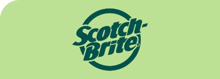 Scotch-Brite™ Markenlogo in Dunkelgrün auf hellgrünem Hintergrund
